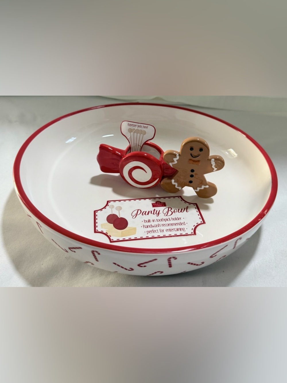 Whimsical Cupboards 10 Strawberry street Plate Gingerbread Toothpick Holder NEW